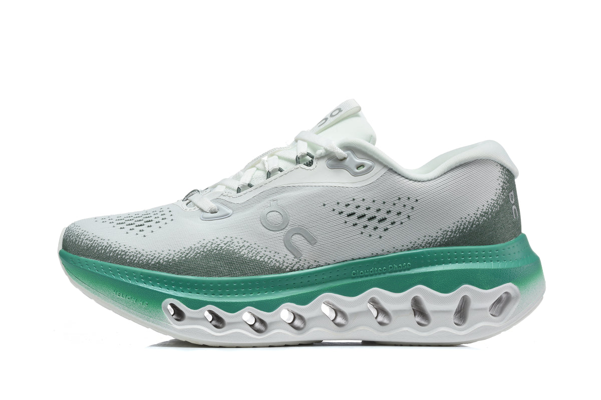 On White and Teal Running Sneaker