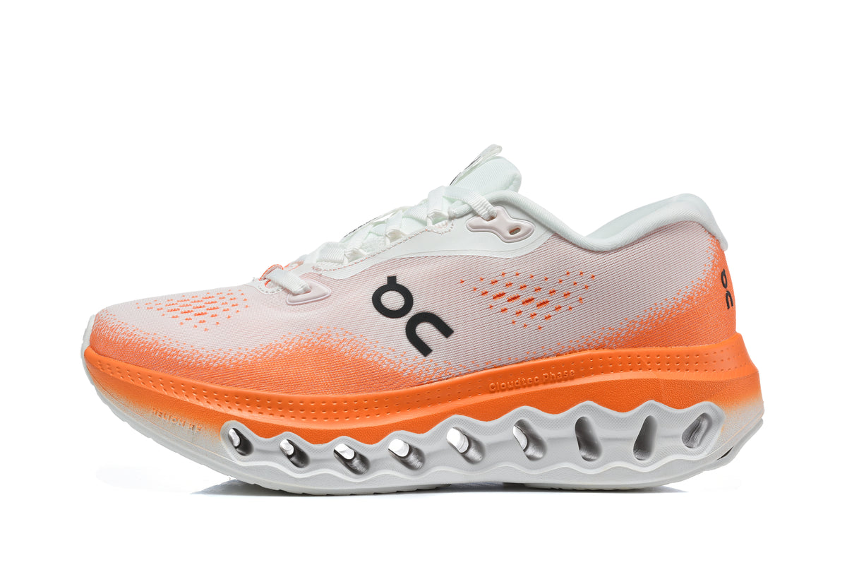 On White & Orange Cushioned Running Shoe