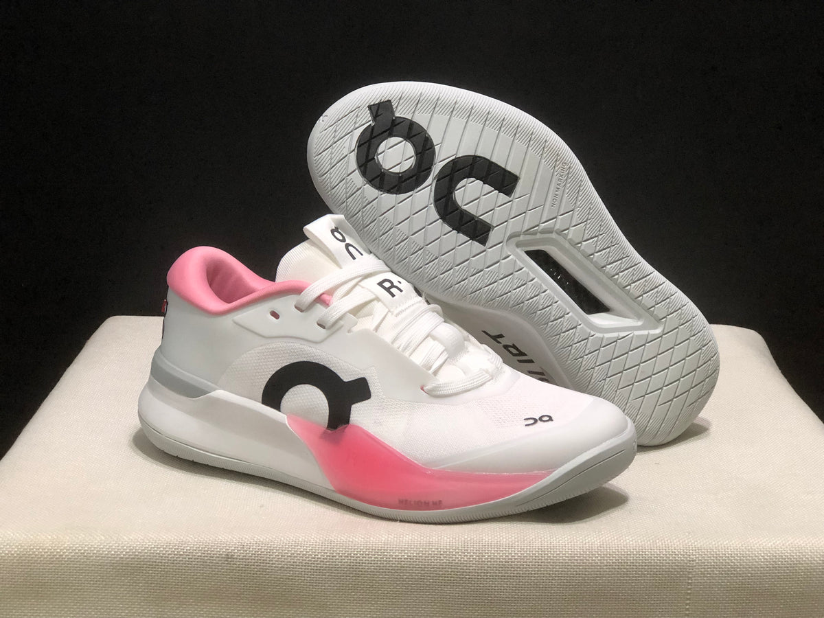 On White & Pink Tennis Women Shoes